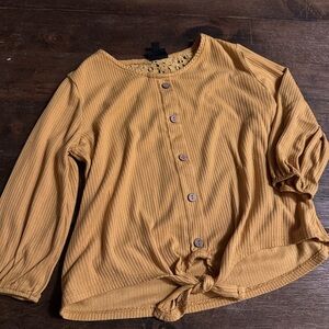 Kids Mustard Long Sleeve Top